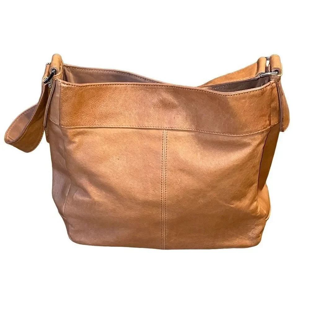Madison & Max genuine leather brown shoulder bag